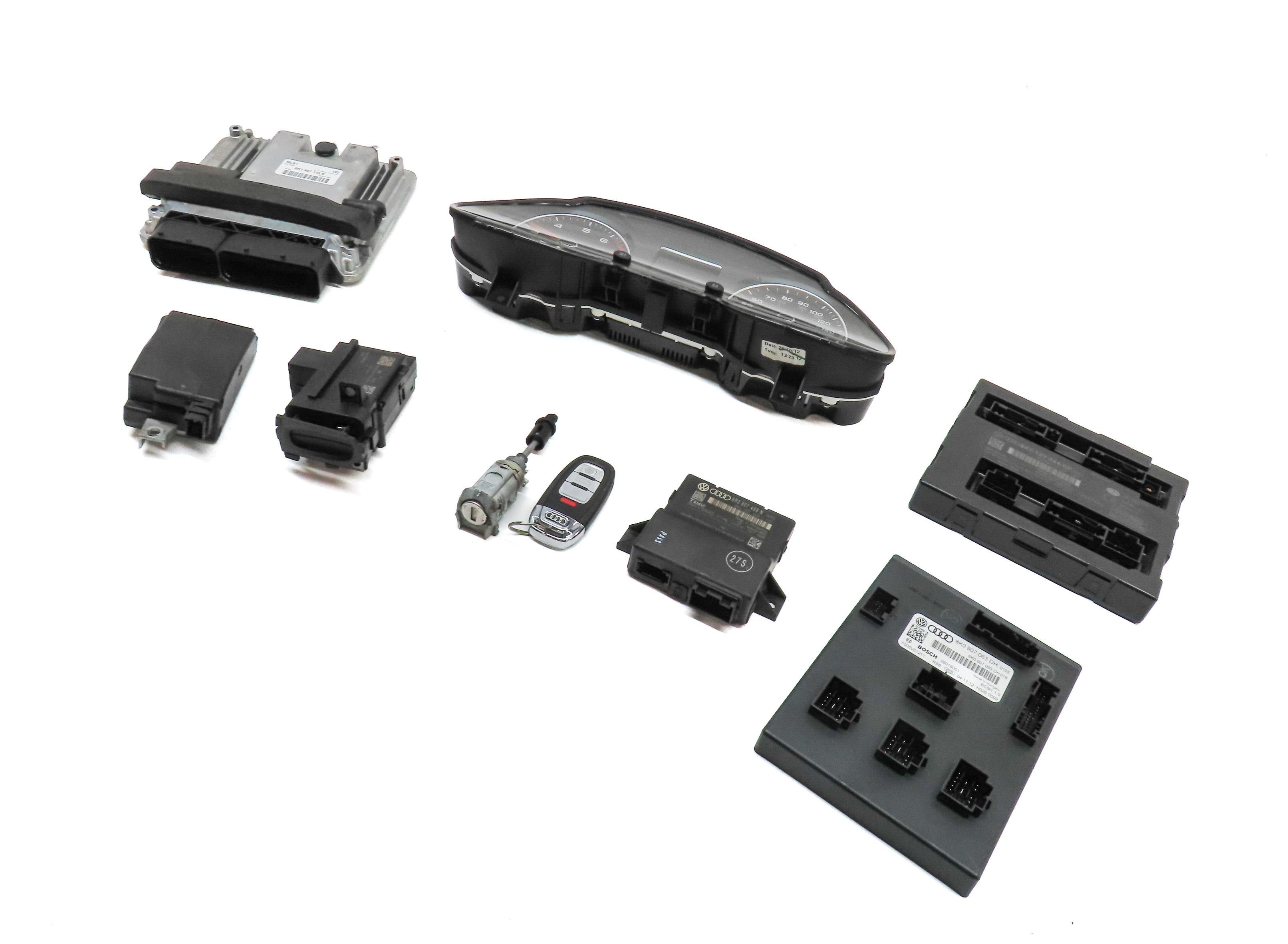 2013 AUDI Q5 (B8 8R) 2.0L CPMA TURBO ENGINE ECM BCM IMMOBILIZER MODULE KEY SET — exact item pictured